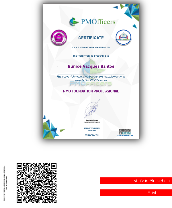 Ejemplo de certificación · PMO-FO